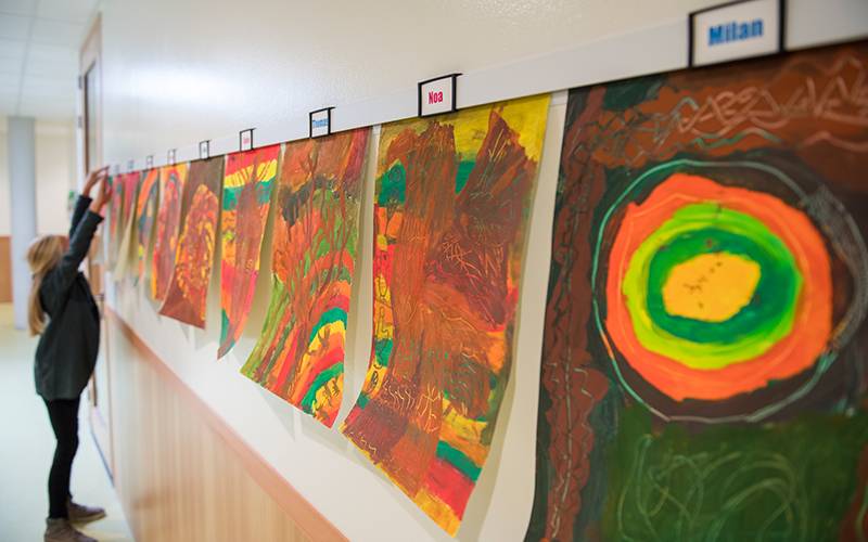 Casso Display Rail Hangs Children's Art in Schools Beautifully