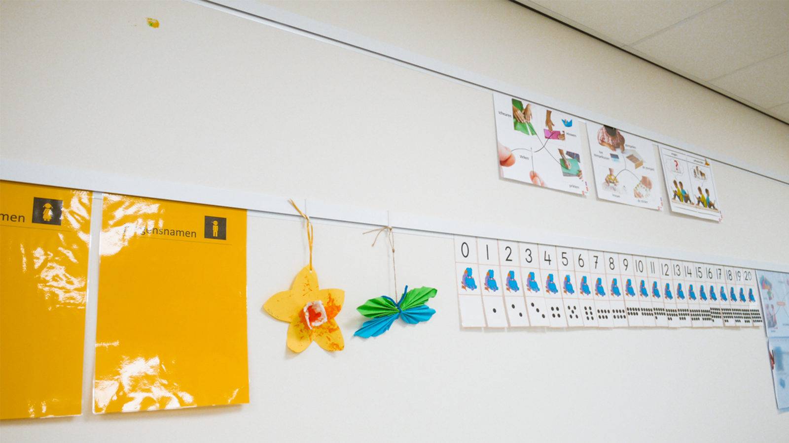 ES info rail hanging system in classroom
