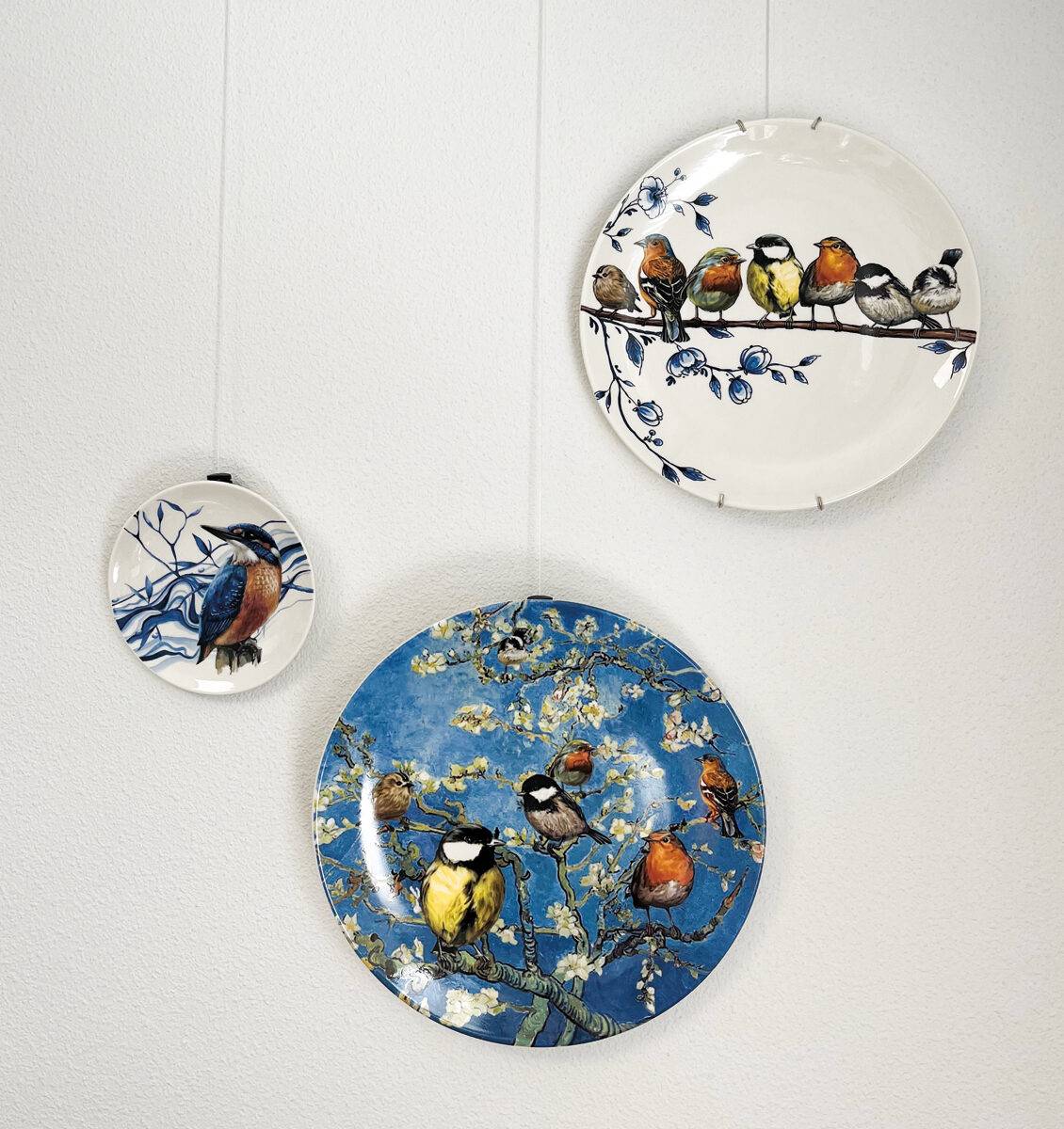 EN ceramic plates with bird prints