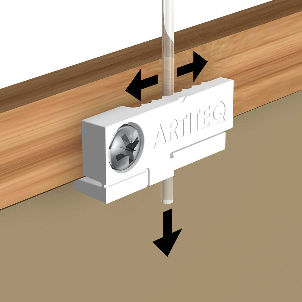 câble tendu à visser au dos d'un tableau avec cadre en bois - Artiteq