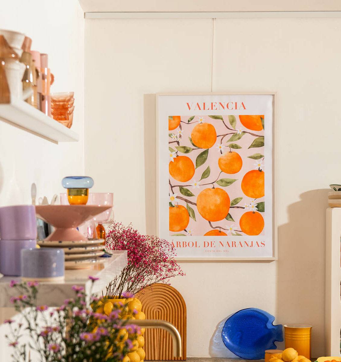 NL poster van sinaasappels in de keuken